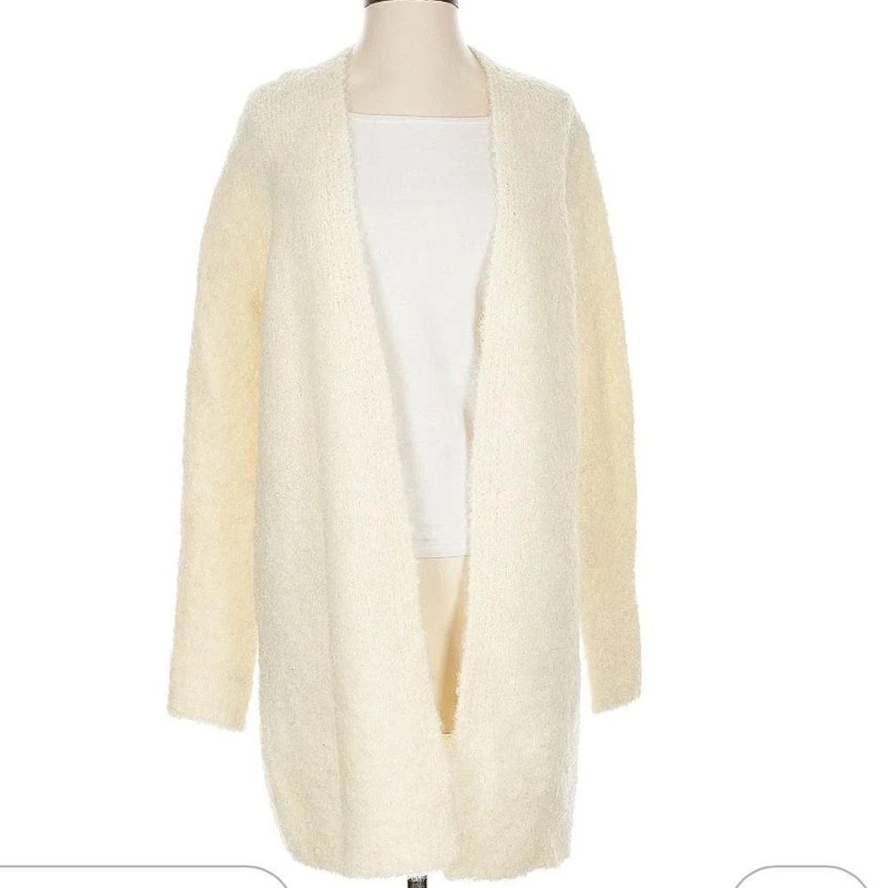 Theory Cream Open-Front Cardigan